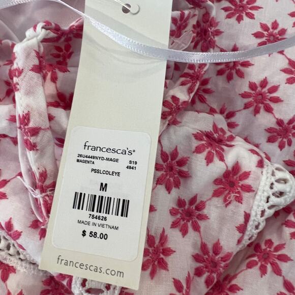 NWT Francesca's Collections Jun & Ivy Pink & White Eyelet Daisy Skater Dress - Picture 7 of 14